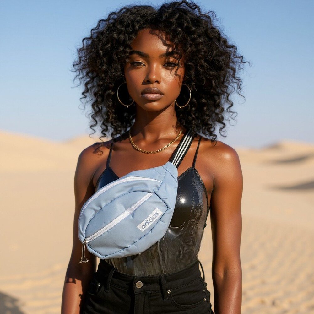 ADIDAS Core Waist Pack Purse Belly Crossbody Bag Fanny Glow Blue Travel